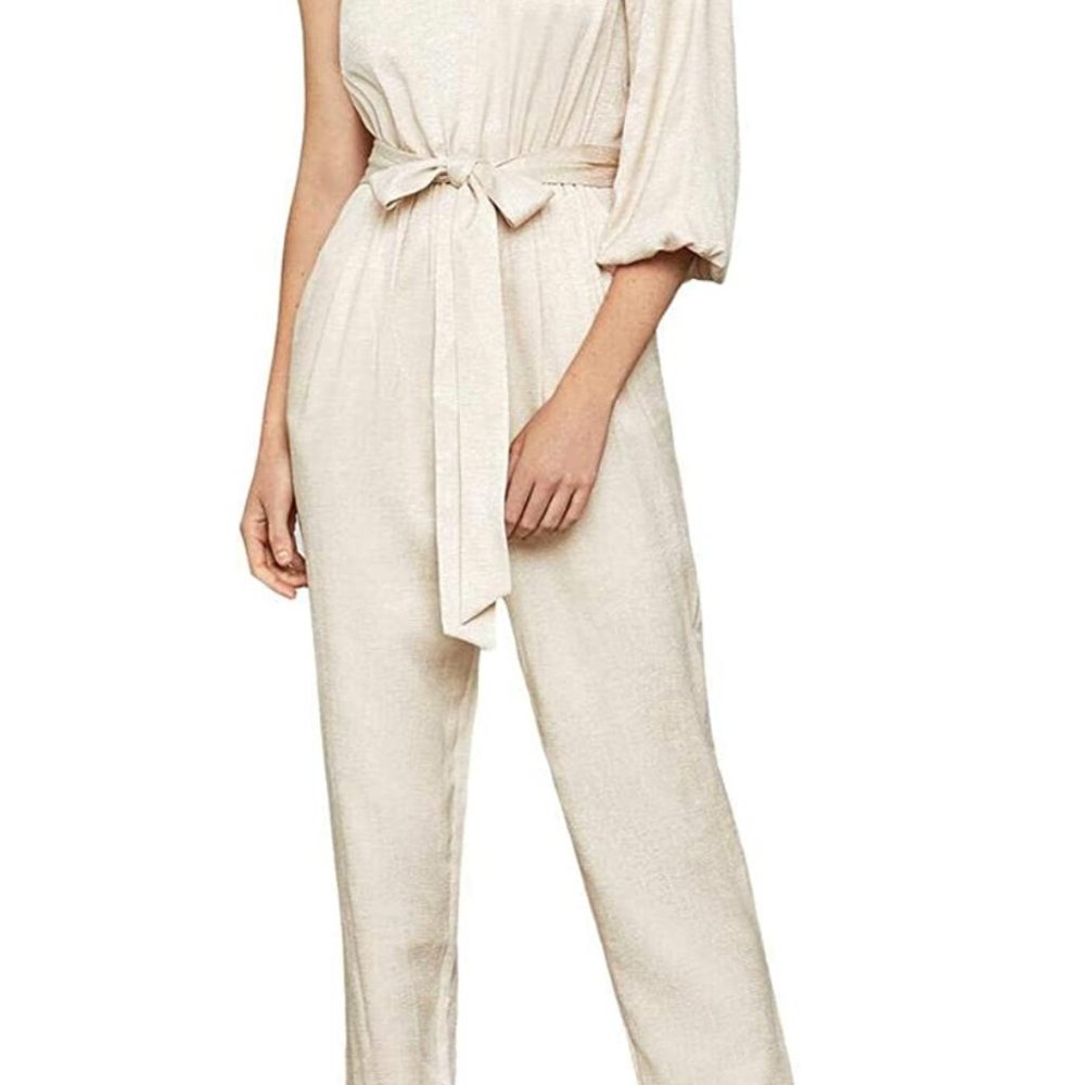 Cream One shoulder Jumper